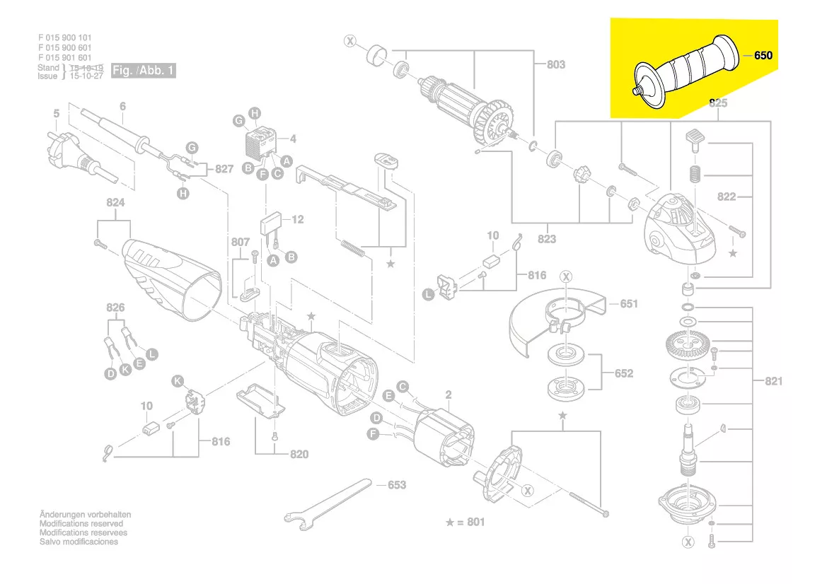 Poignée supplémentaire pour réf. 2 610 Z00 827 meuleuse angulaire Skil